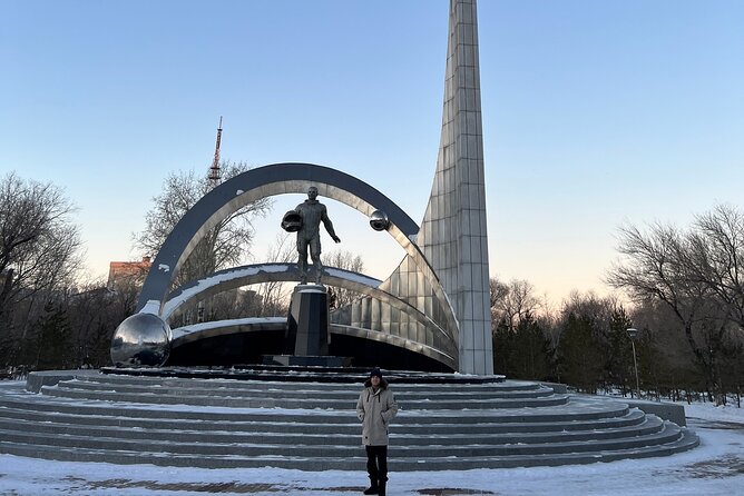 Astana: KarLag and Karaganda - Private USSR history tour - The Gde-gde? V Karagande! monument, humor with a painful origin